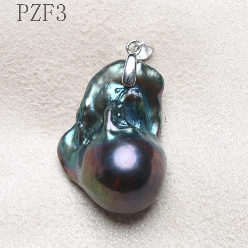 Vintage 925 Silver Sterling Natural Pearl Pendant Flower Necklace