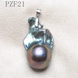Vintage 925 Silver Sterling Natural Pearl Pendant Flower Necklace