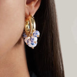 Ethnic Style Printed Flower Bead Earrings