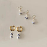 Ethnic Style Printed Flower Bead Earrings