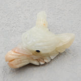 Hand Carved Amazonite Wolf Head Pendant Bead 36x25x12mm