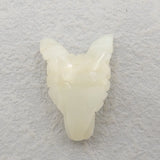 Hand Carved Amazonite Wolf Head Pendant Bead
