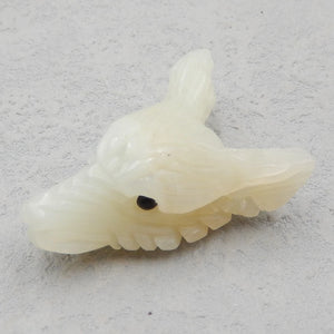 Hand Carved Amazonite Wolf Head Pendant Bead