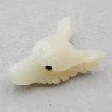 Hand Carved Amazonite Wolf Head Pendant Bead