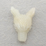 Hand Carved Amazonite Wolf Head Pendant Bead