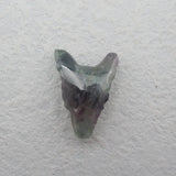 Hand Carved Fluorite Wolf Head Pendant Bead 29x20x10mm