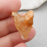 Hand Carved Rutilated Quartz Wolf Head Pendant Bead 23x16x10mm