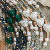 Hand-made Charm Crystal Pendant Bracelet with Natural Pearls