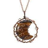 Copper Wire Wrap Amethyst Rose Quartz Pendant Necklace