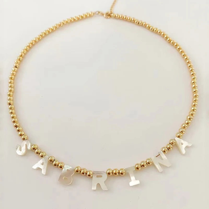 Hand-made Beaded Necklace Choker Gold/Silver Personalized Accessories