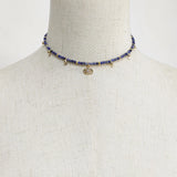Natural Stone Beaded Necklace Eye Pattern Pendant