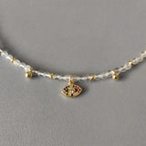 Natural Stone Beaded Necklace Eye Pattern Pendant