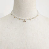 Natural Stone Beaded Necklace Eye Pattern Pendant