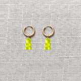 Hand-made Bear Pendant Earrings Various Colors Minimalist Charms