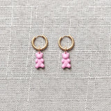 Hand-made Bear Pendant Earrings Various Colors Minimalist Charms