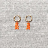 Hand-made Bear Pendant Earrings Various Colors Minimalist Charms