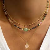 Hand-made Silicone Natural Stone Necklace Retro Ethnic Style for Man Women