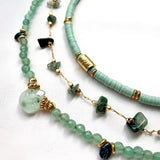 Hand-made Silicone Natural Stone Necklace Retro Ethnic Style for Man Women