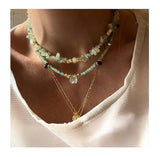 Hand-made Silicone Natural Stone Necklace Retro Ethnic Style for Man Women