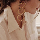 Hand-made Heart Pendant Earrings Crystal Woven Charm Jewelry