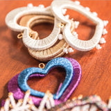 Hand-made Heart Pendant Earrings Crystal Woven Charm Jewelry