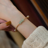Ethnic Style Hetian Jade Braided Rope Bracelet