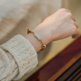 Ethnic Style Hetian Jade Braided Rope Bracelet