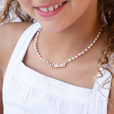 Custom Name Freshwater Pearl Choker Boho Bead Mix Unique Gift