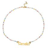Custom Name Freshwater Pearl Choker Boho Bead Mix Unique Gift