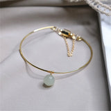 Hand-made Single Bead Hetian Jade Bracelet Fresh Temperament Bracelet Bangle