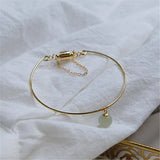 Hand-made Single Bead Hetian Jade Bracelet Fresh Temperament Bracelet Bangle