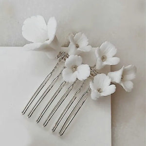 Hand Ceramic Flowers Hair Comb Hairpin Bridal Wedding Hair Accessories