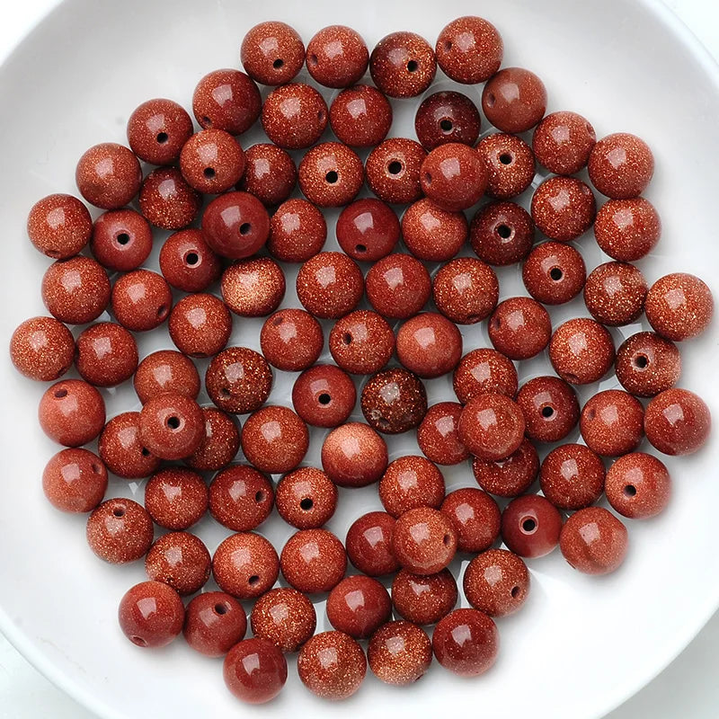 Hand-made sand stone bead jewelry for DIY bracelet making