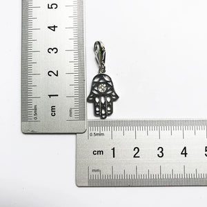 Hand of Fatima Charm 925 Sterling Silver for Bracelet Necklace