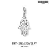 Hand of Fatima Charm 925 Sterling Silver for Bracelet Necklace