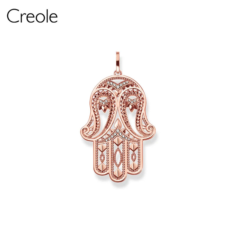 Hand of Fatima Necklace Pendant 925 Sterling Silver Gift for Women