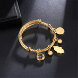 Hand of Fatima Stainless Steel Evil Eye Bracelet for Women