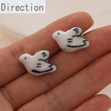 Hand-painted Ceramic Bird Pigeon Beads Retro Japanese Style DIY Jewelry
