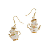 Enamel Pet Fun Teapot & Mouse Earrings