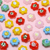 Hand-painted Glazed Flower Perforated Beads DIY Jewelry Making