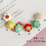 Hand-painted Glazed Flower Perforated Beads DIY Jewelry Making