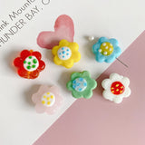 Hand-painted Glazed Flower Perforated Beads DIY Jewelry Making