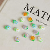 Hand-Painted Small Flowers Resin Patch DIY Jewelry Accessories