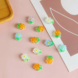Hand-Painted Small Flowers Resin Patch DIY Jewelry Accessories