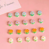 Hand-Painted Small Flowers Resin Patch DIY Jewelry Accessories