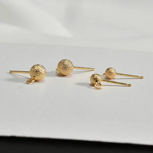 Hand Scrub Earring Material DIY Earrings S925 Silver Needle Bean Ear Stud