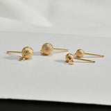 Hand Scrub Earring Material DIY Earrings S925 Silver Needle Bean Ear Stud