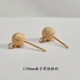 Hand Scrub Earring Material DIY Earrings S925 Silver Needle Bean Ear Stud