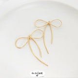 14K Hand-Wound Bow Frame Earrings Pendant DIY Jewelry