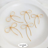 14K Hand-Wound Bow Frame Earrings Pendant DIY Jewelry